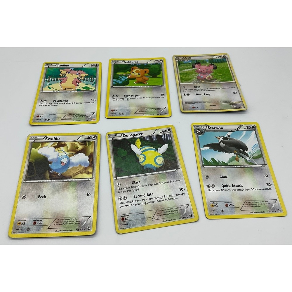 Pokemon Cards Lot of 6 Kids OS Multicolor Normal Type TCG Bundle Collectible